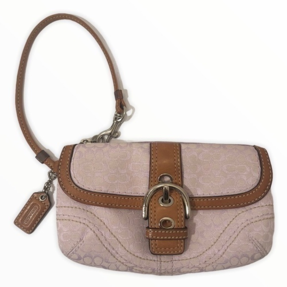 Coach vintage y2k signature soho lilac lavender purple brown clutch bag wristlet